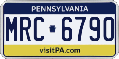 PA license plate MRC6790