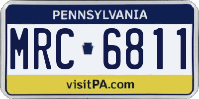 PA license plate MRC6811