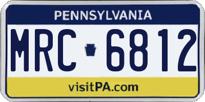 PA license plate MRC6812