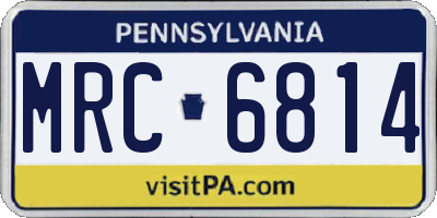 PA license plate MRC6814