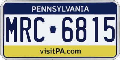 PA license plate MRC6815
