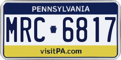 PA license plate MRC6817