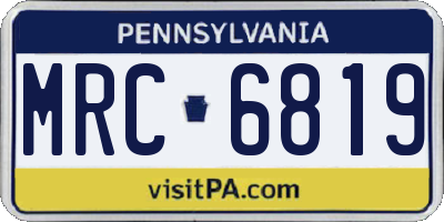 PA license plate MRC6819