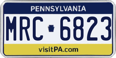 PA license plate MRC6823