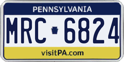 PA license plate MRC6824