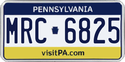 PA license plate MRC6825