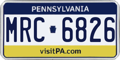 PA license plate MRC6826