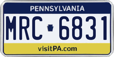 PA license plate MRC6831
