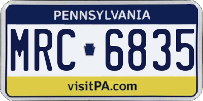 PA license plate MRC6835