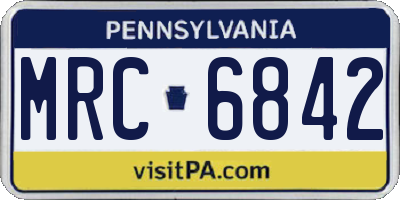 PA license plate MRC6842