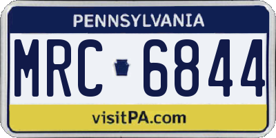 PA license plate MRC6844