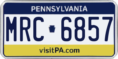 PA license plate MRC6857