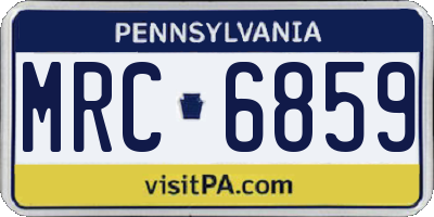 PA license plate MRC6859