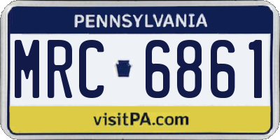 PA license plate MRC6861