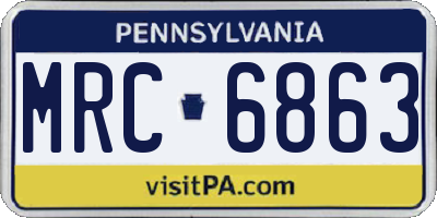 PA license plate MRC6863