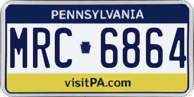 PA license plate MRC6864