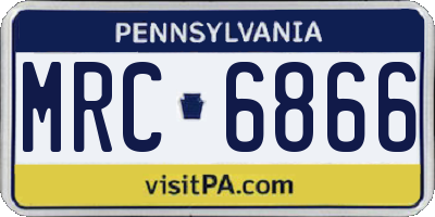 PA license plate MRC6866