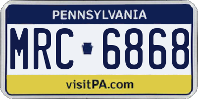 PA license plate MRC6868