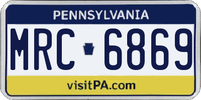 PA license plate MRC6869