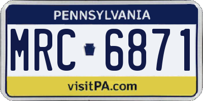 PA license plate MRC6871