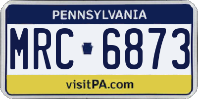 PA license plate MRC6873