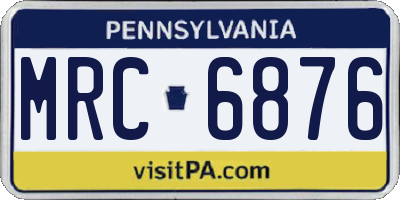 PA license plate MRC6876