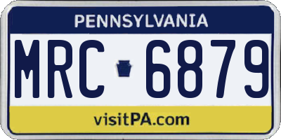 PA license plate MRC6879