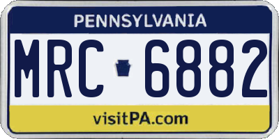 PA license plate MRC6882