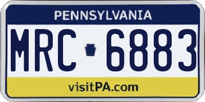 PA license plate MRC6883