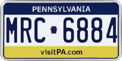 PA license plate MRC6884