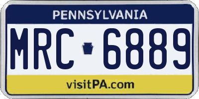 PA license plate MRC6889