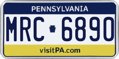 PA license plate MRC6890