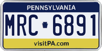 PA license plate MRC6891