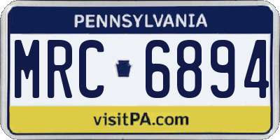 PA license plate MRC6894