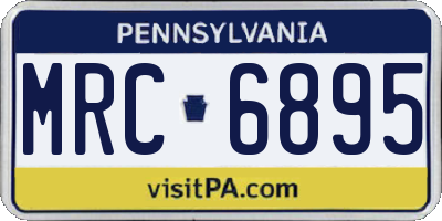 PA license plate MRC6895