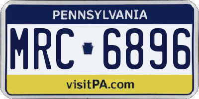 PA license plate MRC6896