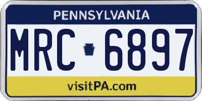 PA license plate MRC6897