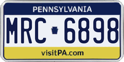 PA license plate MRC6898