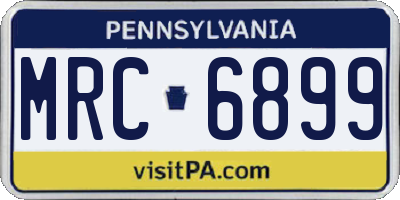 PA license plate MRC6899