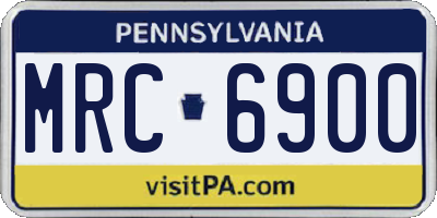 PA license plate MRC6900