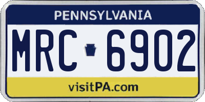 PA license plate MRC6902