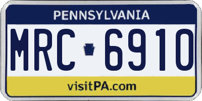 PA license plate MRC6910