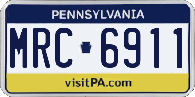 PA license plate MRC6911