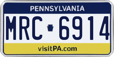 PA license plate MRC6914
