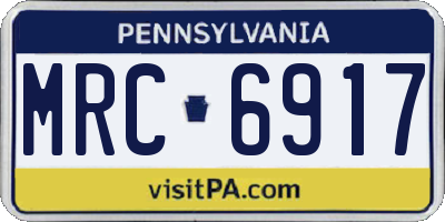 PA license plate MRC6917