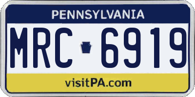 PA license plate MRC6919