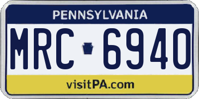 PA license plate MRC6940