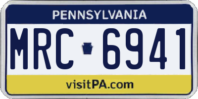 PA license plate MRC6941