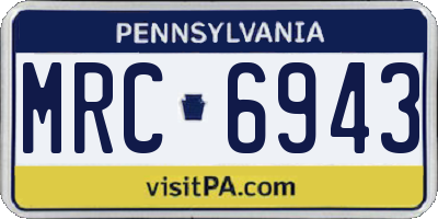 PA license plate MRC6943