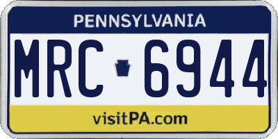 PA license plate MRC6944